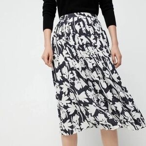 J. Crew 365 Pleated Lined Midi Skirt in Shadow Floral
